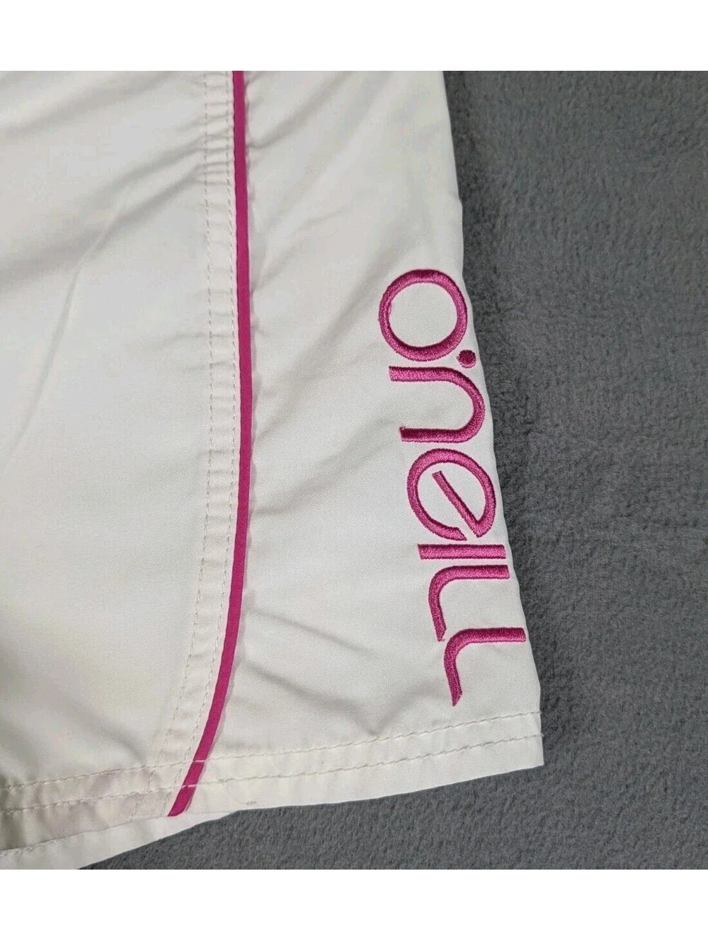 O'Neill Womens 11 White Pink Board Shorts Surf Swim Beach Drawstring Stretch
